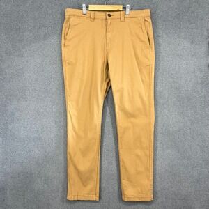 George Slim Fit Chino Pants Khaki Tan Mens‎ Size 34x32 Cotton Blend Casual